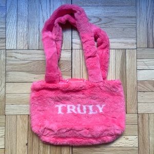 NWOT Truly Beauty Pink Fuzzy Bag